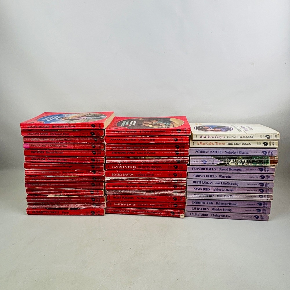 Vintage Silhouette Romance Desire 39 Paperback Lot Red Purple Pinstripe 80s 90s
